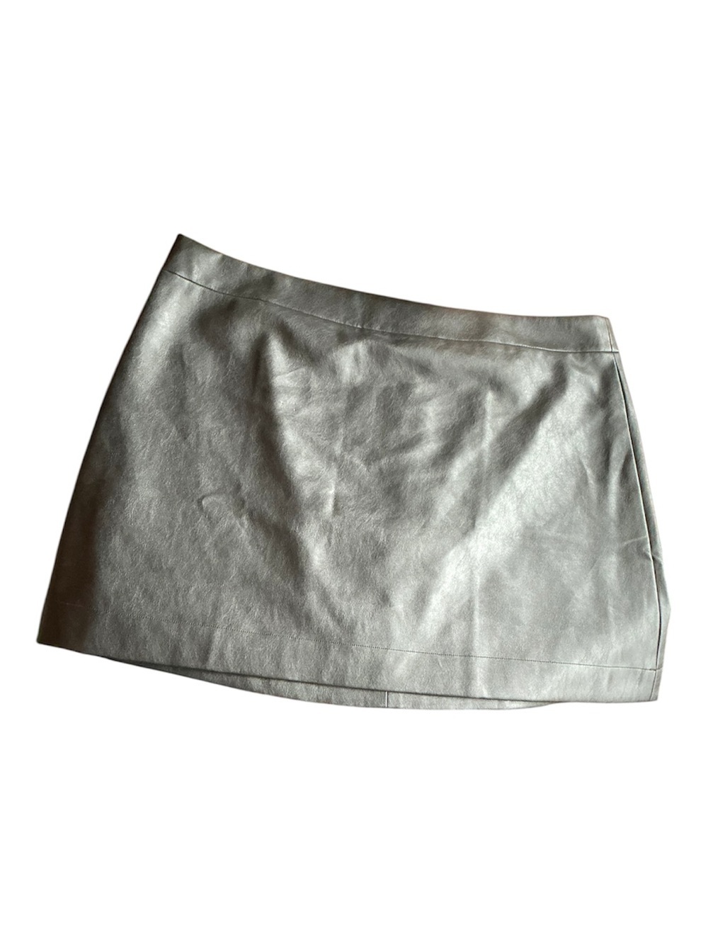 J.Crew Black Faux Leather Mini Skirt Size 22 Plus Size Pleather Zip Back